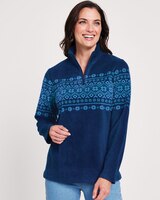 Fair Isle Quarter-Zip Scandia Fleece Top thumbnail number 1