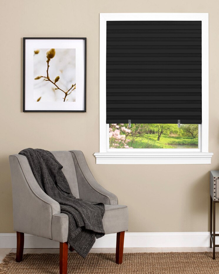 Cordless 1-2-3 Vinyl Room Darkening Pleated Window Shade image number 1