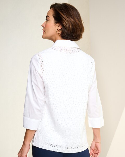 Eyelet Paneled Shirt