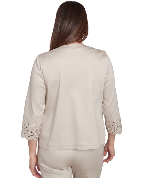Alfred Dunner® Coming Up Roses Floral Cut Out Sateen Jacket