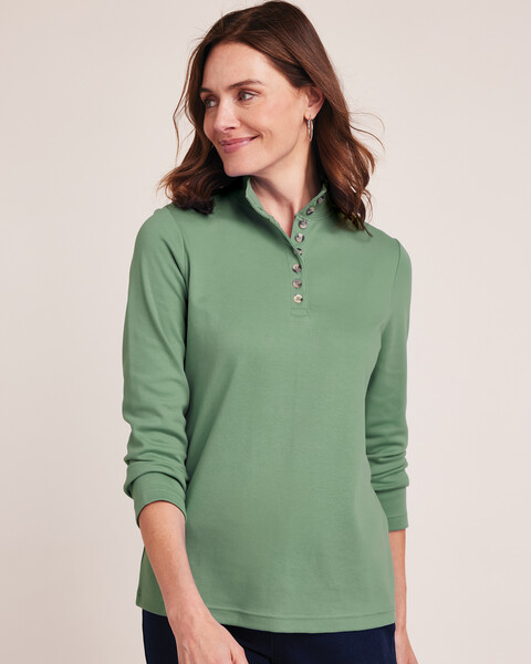 Essential Knit Long-Sleeve Button Henley
