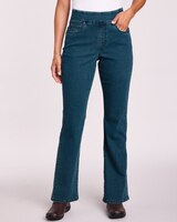 DenimEase™ Flat Waist Bootcut Jeans thumbnail number 1