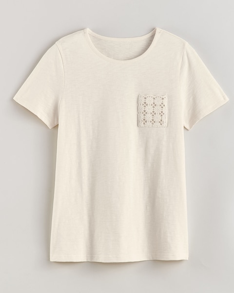 Slub Knit Lace Pocket Top