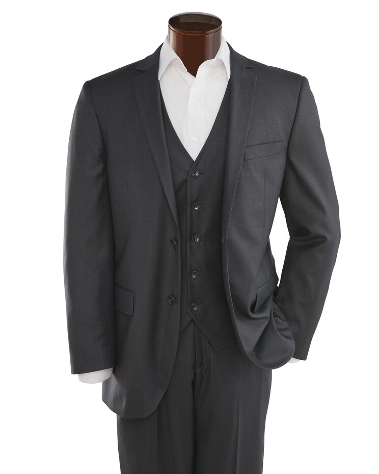 Mazari Modern Fit Vested Suit image number 1