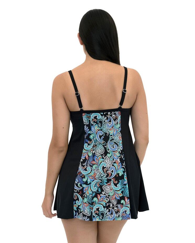Fit 4 Ur Thighs Whimsical Blocked Vintage Tie Front Dress image number 2
