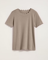 Essential Knit Scalloped Top thumbnail number 1