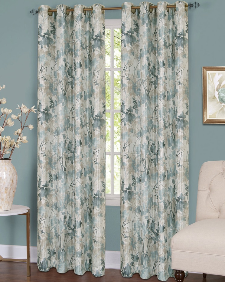 Tranquil Lined Grommet Window Curtain Panel image number 1
