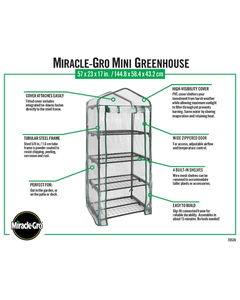 Miracle-Gro Mini Greenhouse 23 x 17 x 57”