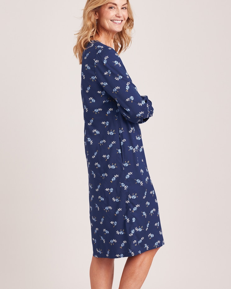 Pleated Challis Dress image number 2