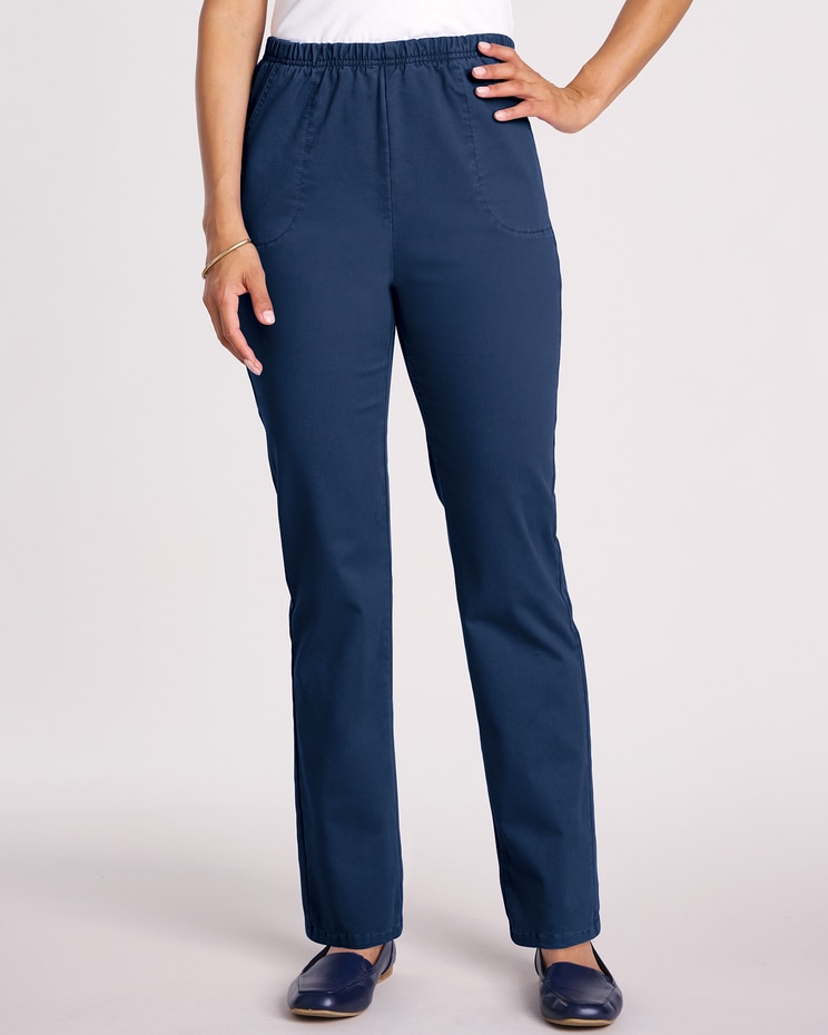 Super-Soft Pull-On Twill Pants image number 1