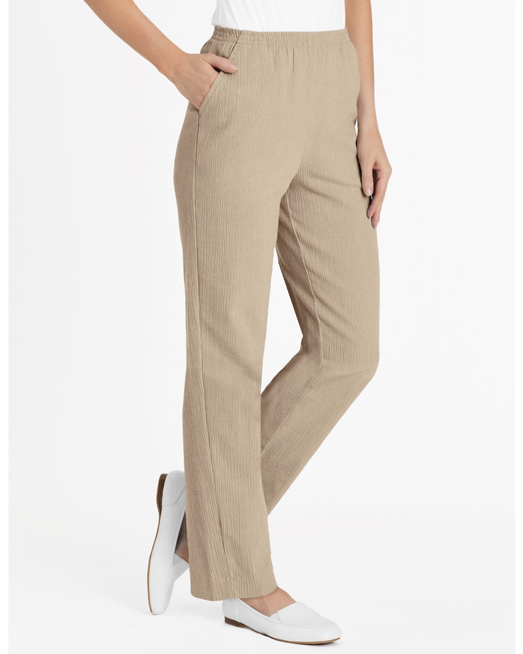 Crinkle Calcutta Cloth Pull-On Pants image number 1
