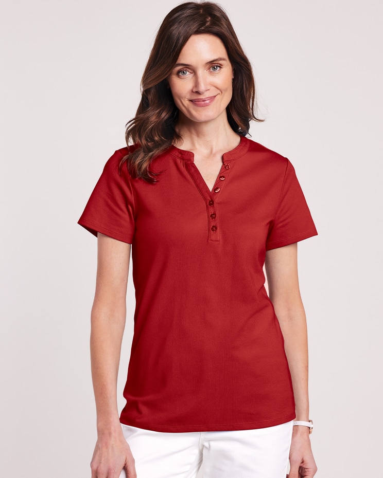 Essential Knit Short Sleeve Henley image number 1