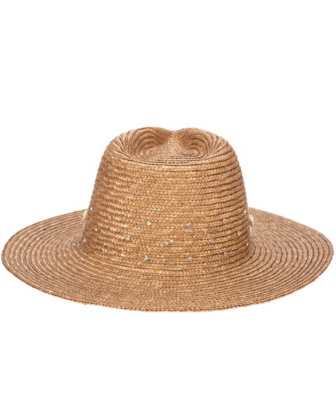 Resort Ready - Wheat Straw Fedora With Glam Details Hat