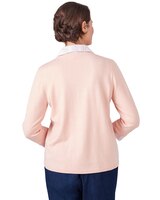 Alfred Dunner® A Fresh Start Stripe Collar Layered Sweater with Necklace thumbnail number 2
