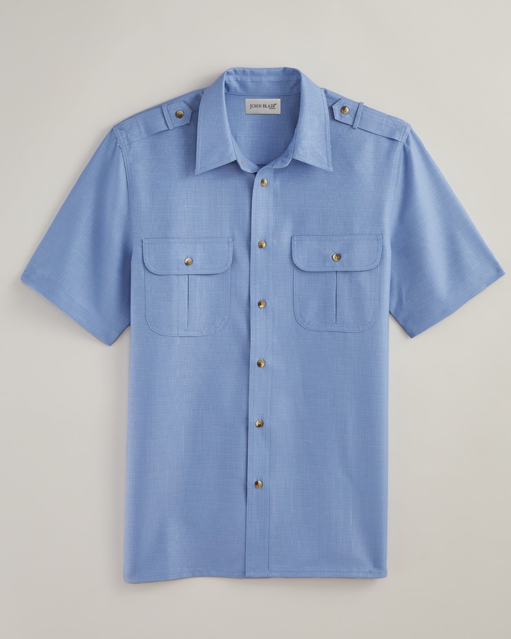 John Blair® Short-Sleeve Linen-Look Pilot Shirt image number 1