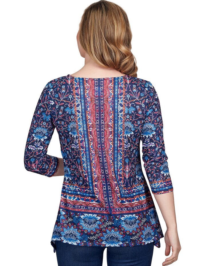Ruby Rd® Blocked Bandana Paisley Sharkbite Tunic image number 3