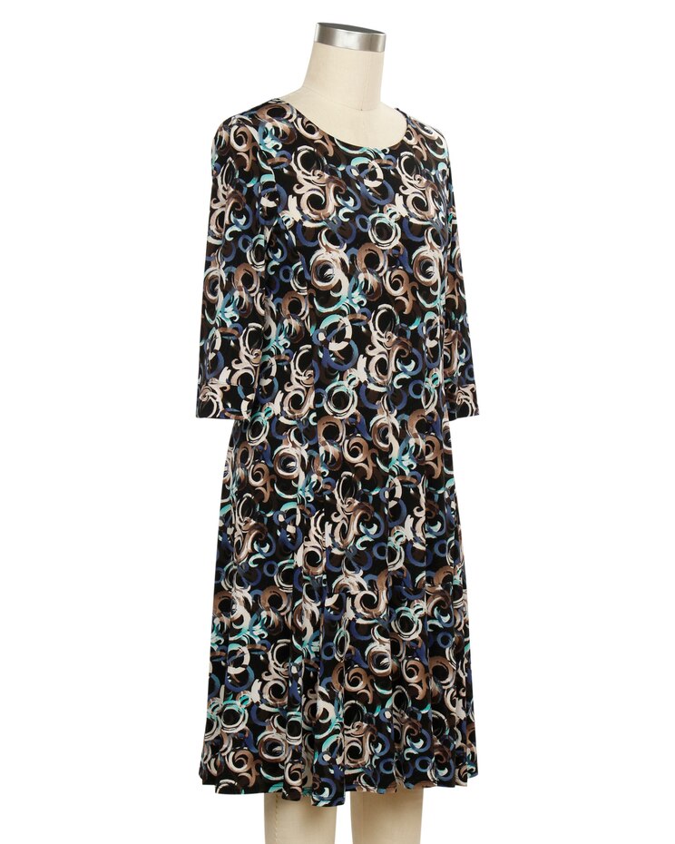 Southern Lady 3/4 Sleeve Kaylee Print Dress image number 1