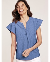 Short Sleeve Eyelet Top thumbnail number 1