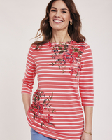 Essential Knit Floral Stripe Tunic thumbnail number 1