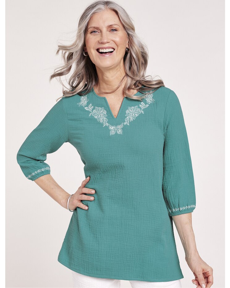 Gauze Embroidered Tunic image number 1