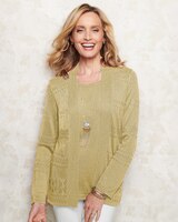 Shimmer Pointelle Sweater Set thumbnail number 1
