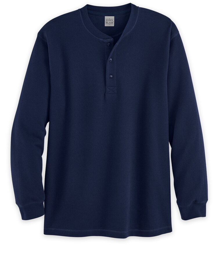 John Blair Waffle-Knit Henley image number 1