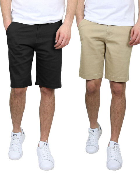 Premium Quality School Uniform Men's 2-Pack Cotton Stretch Slim Fit Chino Shorts