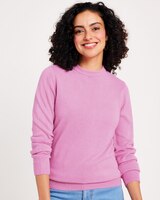 Long-Sleeve Cashmere-Like Crewneck Sweater thumbnail number 1