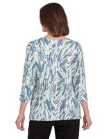 Alfred Dunner® French Quarter Teal Animal Print Split Neck Tee thumbnail number 2
