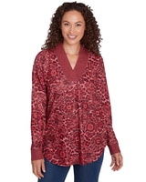 Ruby Rd® Cozy Season Knit Leopard Top thumbnail number 1