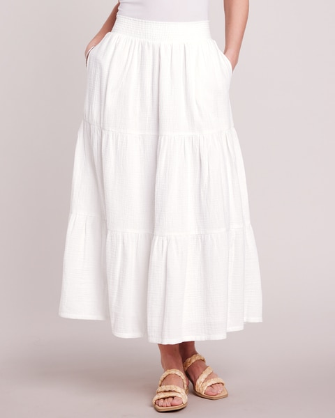 Gauze Tiered Skirt