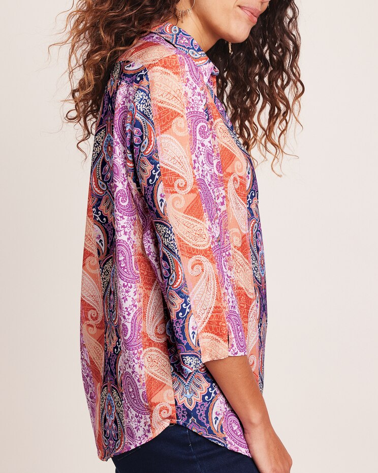 Alfred Dunner® Moody Blues Paisley Medallion Blouse image number 3