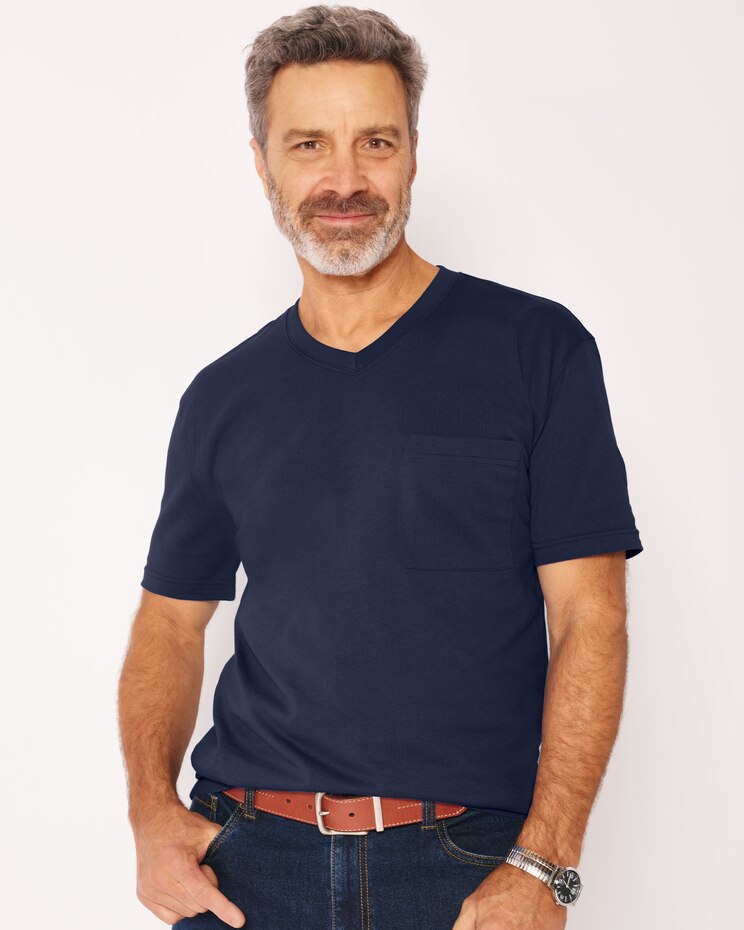 John Blair Everyday Jersey Knit Short-Sleeve Pocket V-Neck Tee image number 1