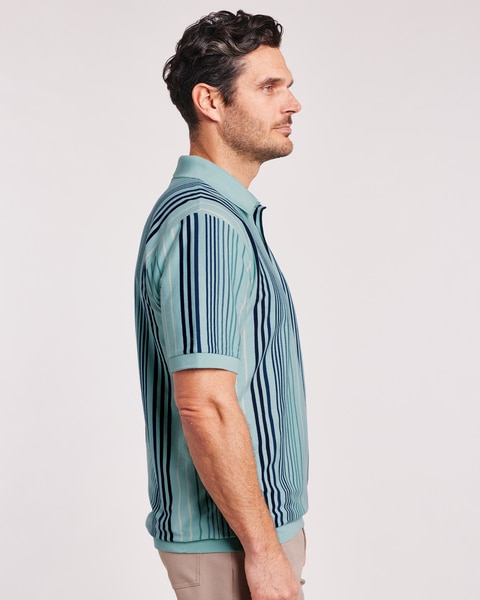 John Blair® Banded Bottom Stripe Polo