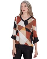 Alfred Dunner® Rue Rivoli V-Neck Patchwork Sweater thumbnail number 3