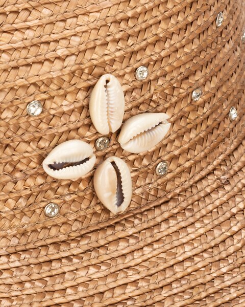 Resort Ready - Wheat Straw Fedora With Glam Details Hat