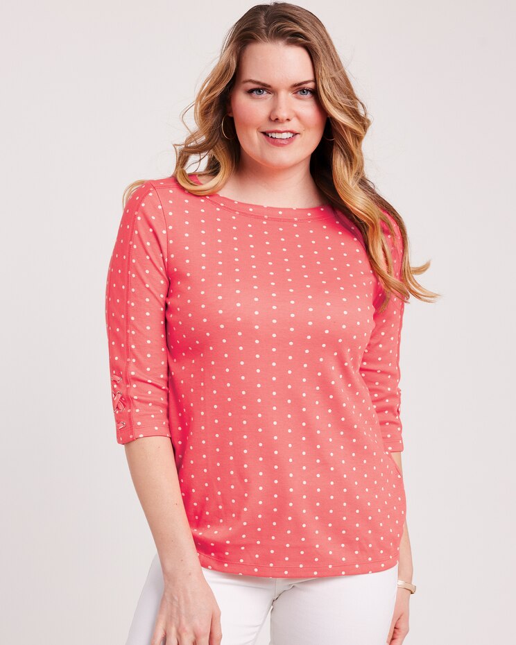 Three-Quarter Sleeve Criss-Cross Sailor Top image number 1