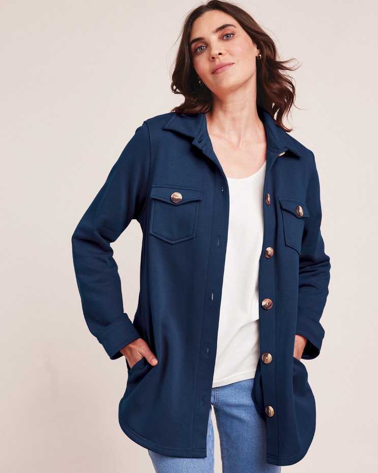 Better-Than-Basic Fleece Shirt Jacket image number 1