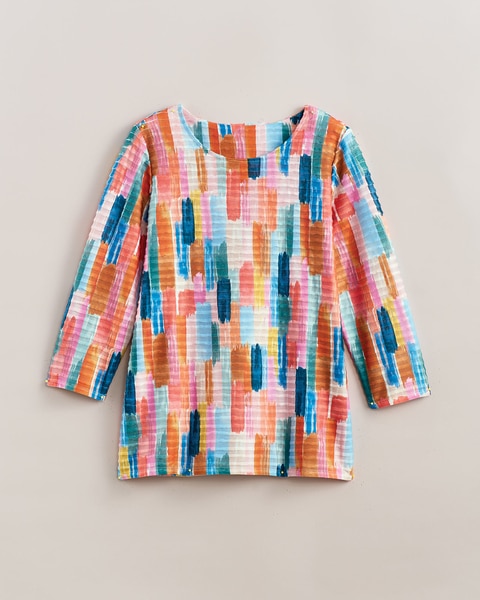 Alfred Dunner® Free Spirit Brushstrokes Mini Ruffle Top