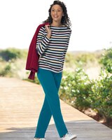 Multi-Stripe Bateau-Neck Tee thumbnail number 2