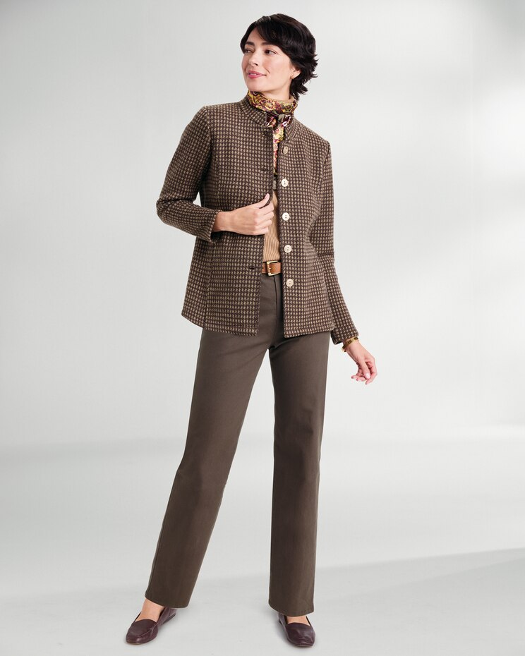 Boiled-Wool Mini Houndstooth Jacket image number 2
