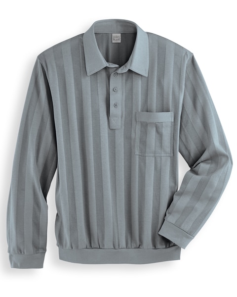 Blair Long-Sleeve Tone-On-Tone Polo