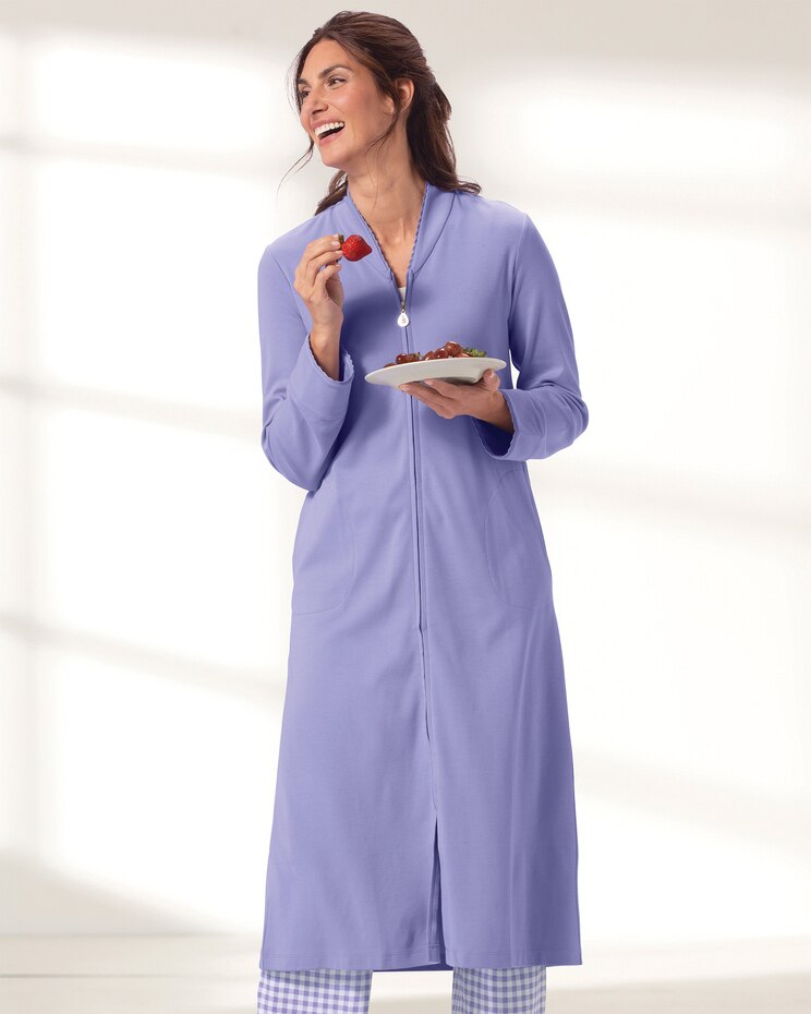 Zip-Front Everyday Knit Robe image number 1