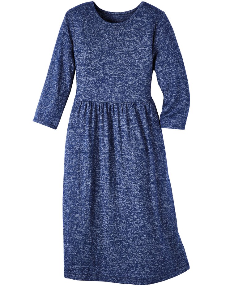 Haband Women’s Marled Hacci Sweater Knit Empire Waist Dress image number 1