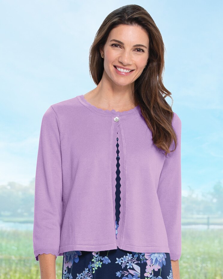Madison Scallop-Edge Cardigan image number 1