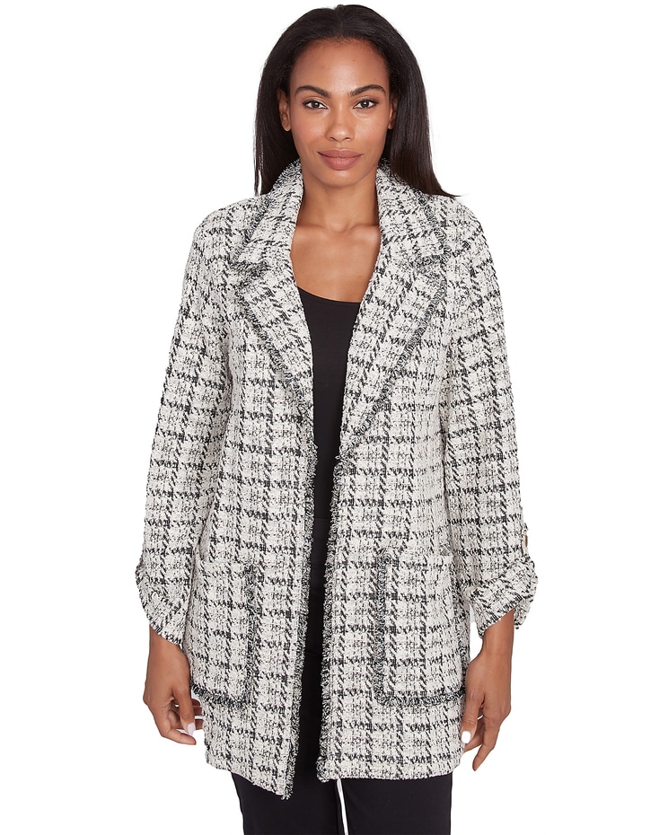 Ruby Rd® Go Wild Tweed Plaid Jacket image number 1