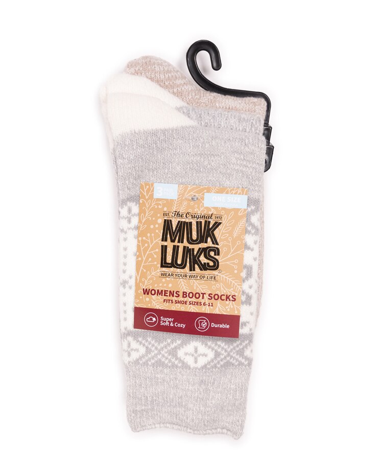 MUK LUKS Boot Socks 3pr image number 5