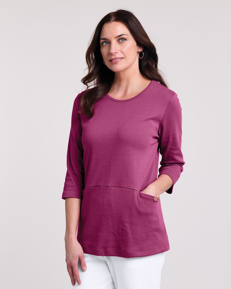 Essential Knit Seamed Pocket Top image number 2