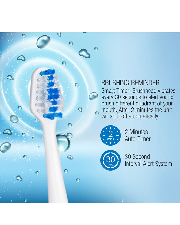 Sonic Rechargeable Toothbrush W/ 12 Brush Heads Included image number 2