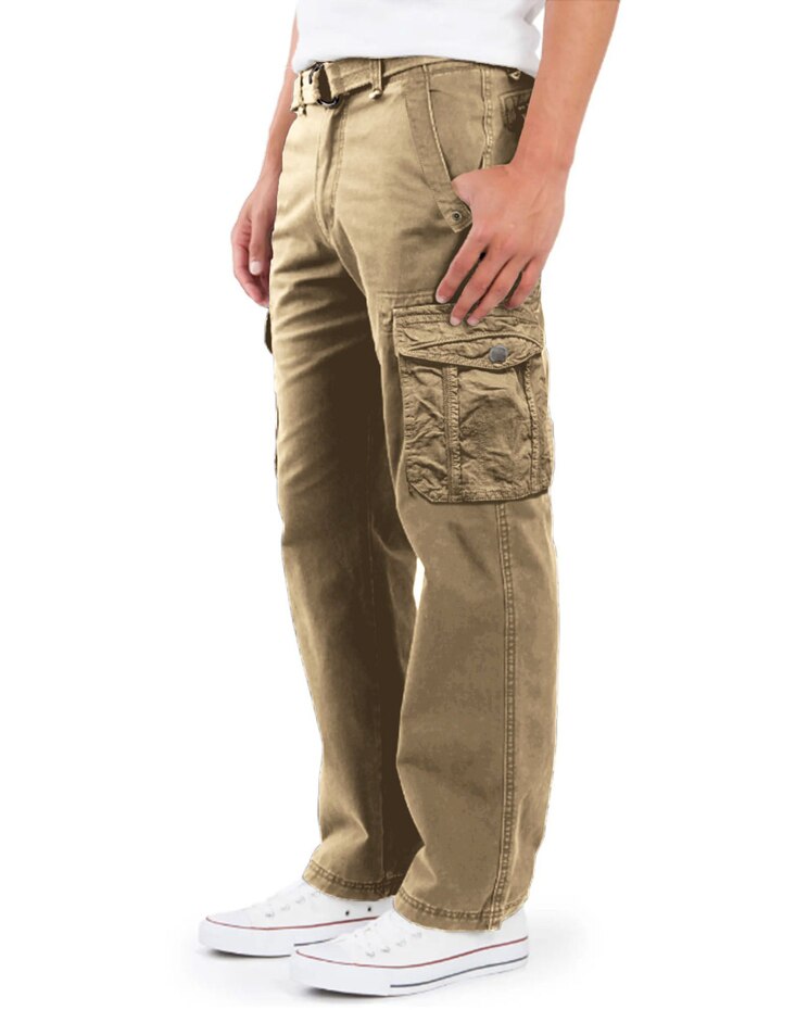 Blu Rock Cotton Cargo Belted Utility Pants image number 1